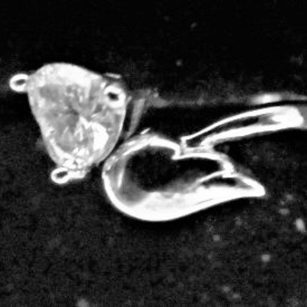 GEM FLOWER + LEAF w/adjustable band - Size ~7
